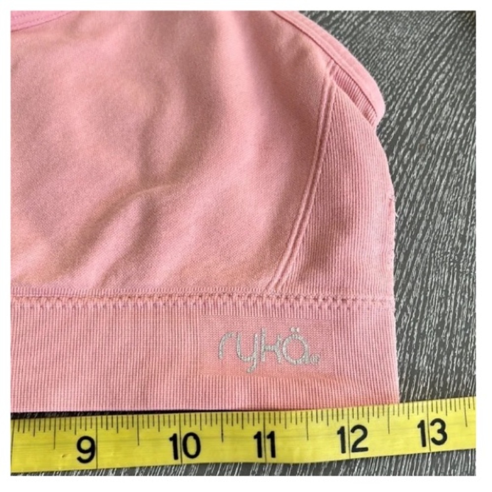 Ryka Blush Pink Sports Bra Cut-out Pattern Adjustable Straps Size L - Picture 6 of 8